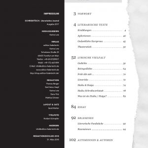 SCHREIBTISCH. Literarisches Journal